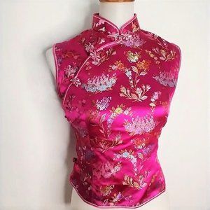 Gorgeous Fuchsia Cheongsam Asian Top